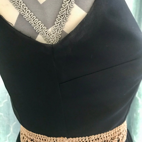 Lotus Grace Black Dress with Gold Waist Detail - Picture 7 of 8